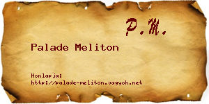 Palade Meliton névjegykártya